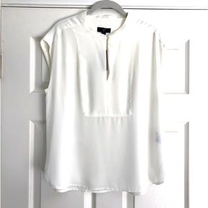 NWT J. Crew Ivory Drapey Sleeveless Popover Blouse